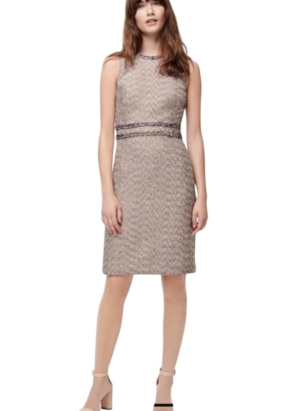J.Crew Sheath Dress Twinkle Tweed Sleeveless Metallic Size 6 NWT elegant preppy